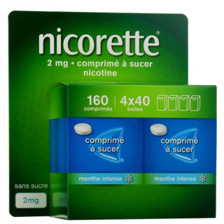 Nicorette 2 mg Menthe Intense 160 Sucking Tablets