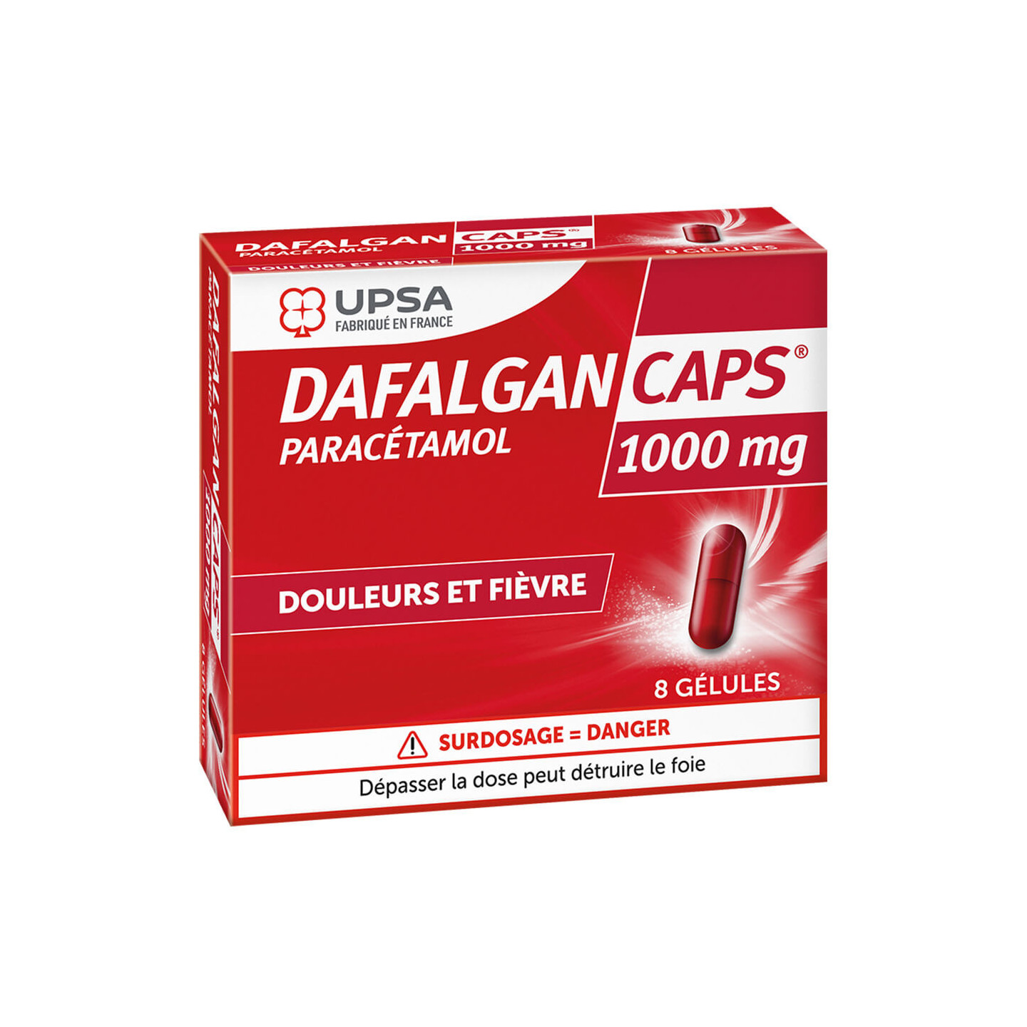 DafalganCaps 1000 mg Paracetamol 8 capsules Pain and Fever