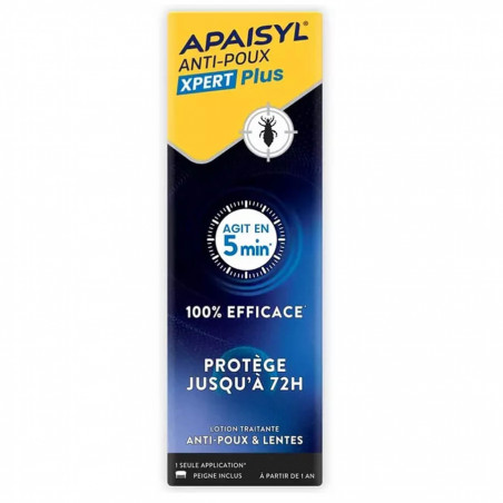 Apaisyl Xpert Plus Lotion anti-poux et lentes 100 ml Peigne inclus 3401596307486
