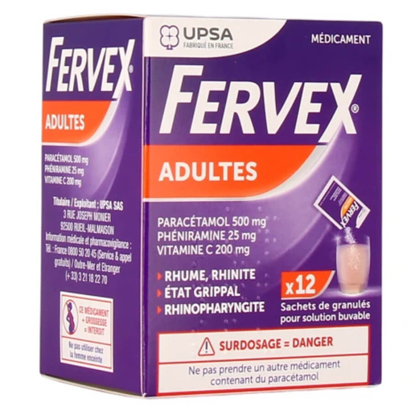 Fervex Adulte 12 sachets Granulés avec sucre 3400930316948