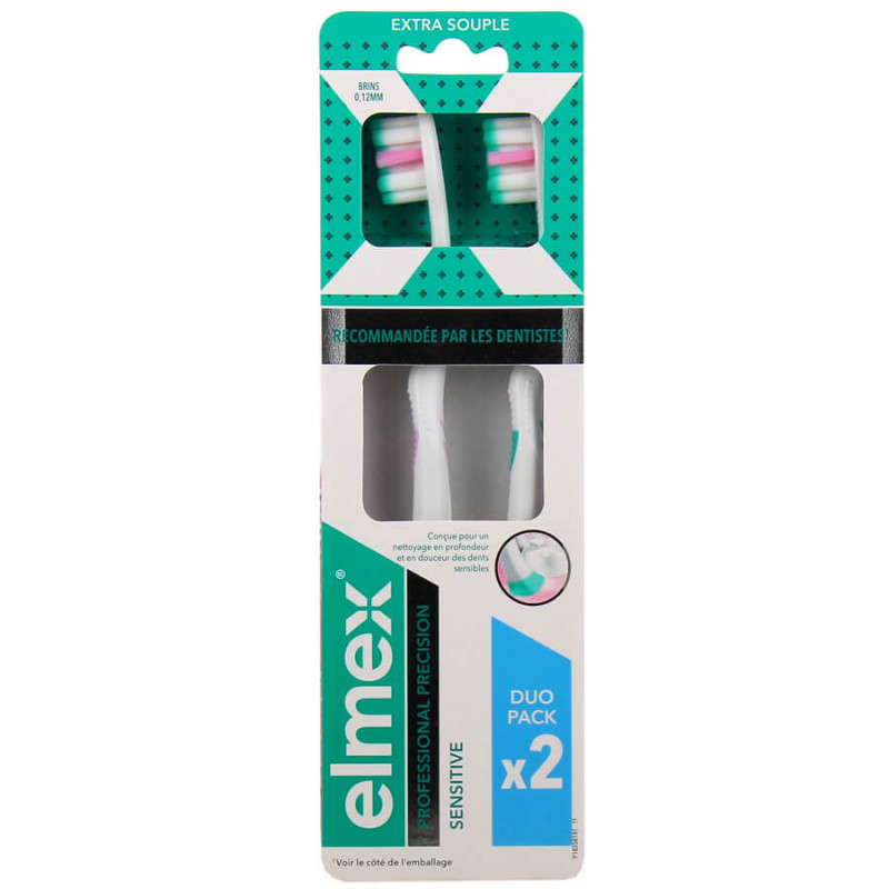 Elmex Professional Precision Sensitive Brosses à Dents Extra Souple Lot de 2 8718951714496
