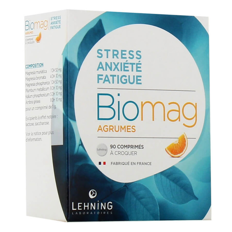 Biomag Agrumes Stress Anxiété Fatigue Lehning 90 comprimés à croquer 3400934025785