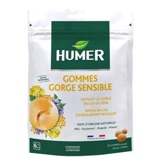 Humer Gorge Sensible 30 Gommes à Sucer Arome Citron 3664492019697