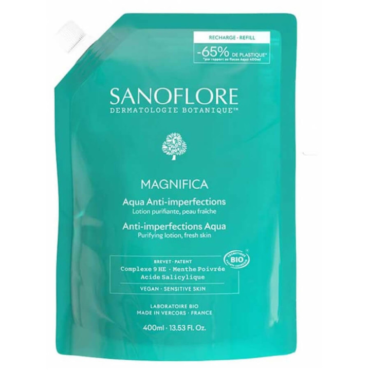 Sanoflore Aqua Magnifica Lotion Purifiante Anti-Imperfections Bio Recharge 400 ml 3701673200984