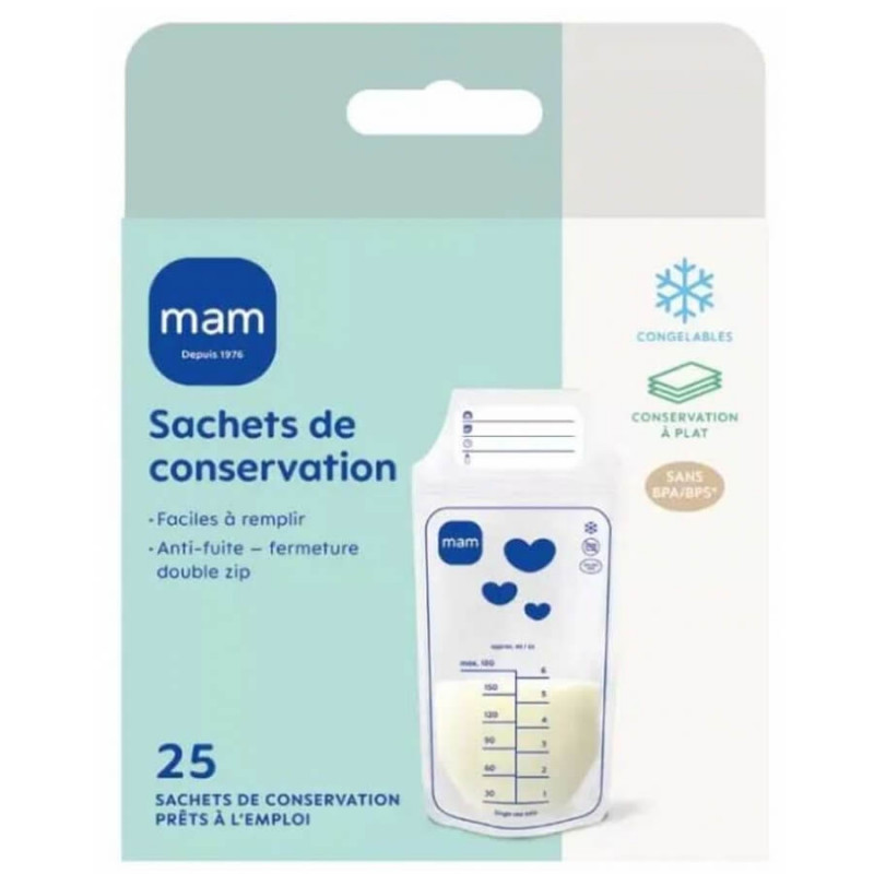 MAM Sachets de Conservation pour Lait Maternel 25 Sachets 9001616871856