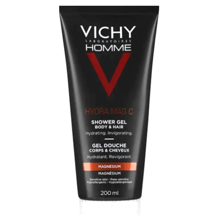 Vichy Homme Hydra Mag C Shower Gel Body & Hair. Tube 200ML