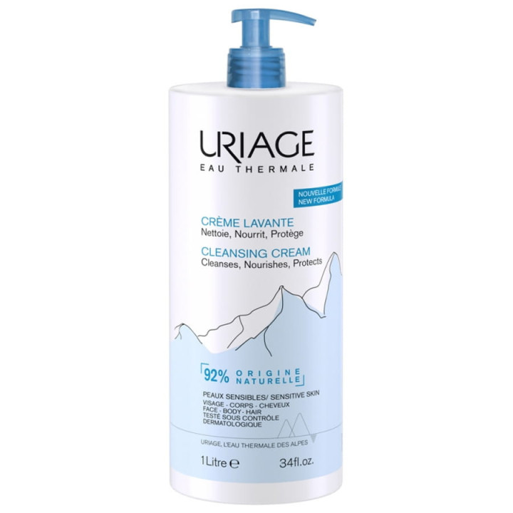 Uriage Crème lavante visage corps cheveux Flacon 1L 3661434008771