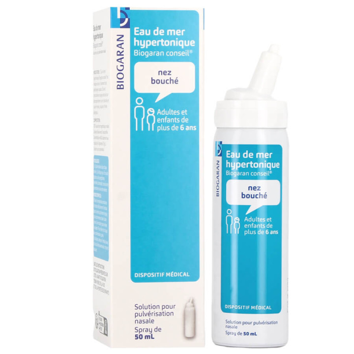 Eau de mer Hypertonique Spray nasal 50 ml Biogaran Conseil 3614770000077