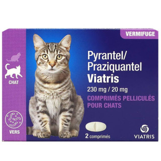 Viatris Vermifuge Pyrantel chat 2 comprimés 3838989783792