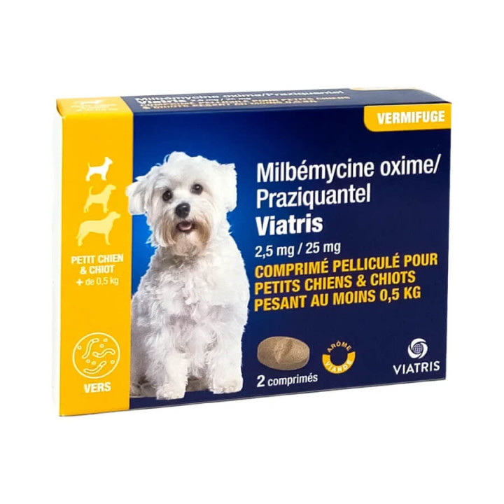 Milbemycin Oxime / Praziquantel for Puppies and Small Dogs, 2 tablets | Viatris