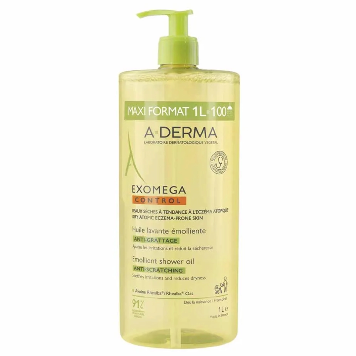 A-Derma Exomega Control Huile Lavante Émolliente Anti-Grattage 1L 3282770401400