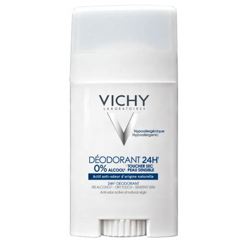 24-Hour Dry-Feel Deodorant for Sensitive Skin, Stick, 40 ml | Vichy
