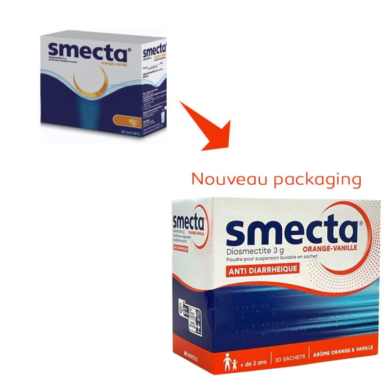 Smecta Orange-Vanille 30 sachets | Traitement Diarrhée Aiguë