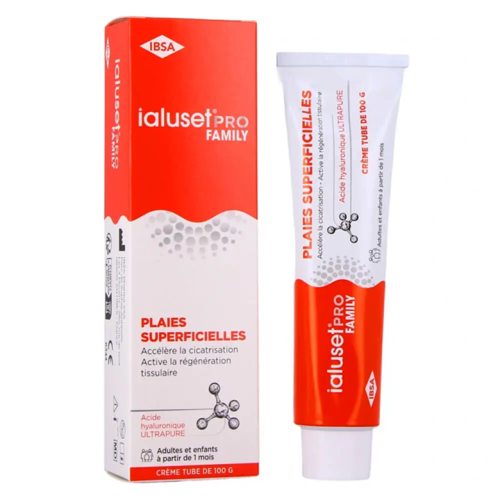Ialuset Pro Family Crème Cicatrisante à l'Acide Hyaluronique Tube 100 gr 3700640505014