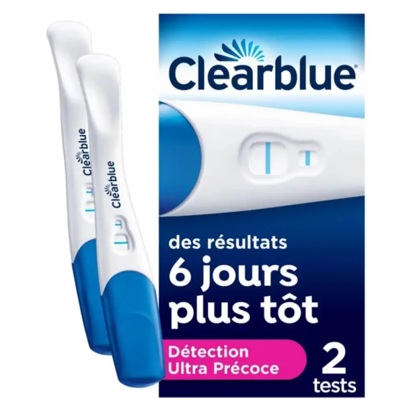 Clearblue Test de Grossesse Détection Ultra Précoce Boîte de 2 8700216249300