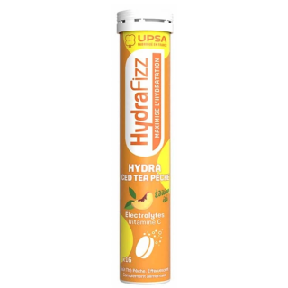 UPSA HydraFizz Hydra 16 Comprimés Effervescents Goût Iced Tea Pêche 3585550001778