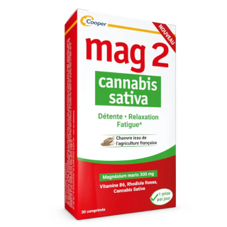 Cooper MAG 2 Cannabis Sativa 30 Comprimés Magnésium Marin 300mg Détente, Relaxation, Fatigue 3578835503685