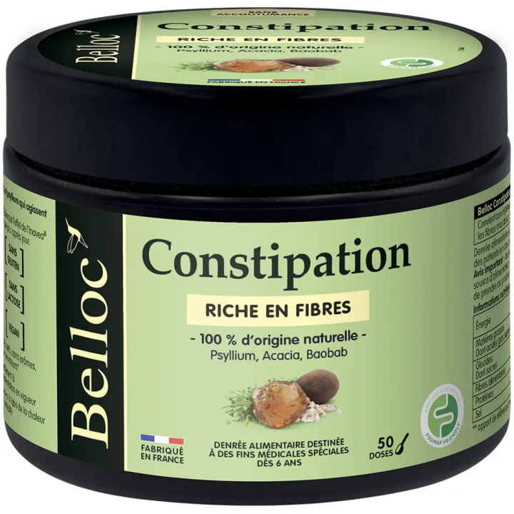 Belloc Organic Constipation Relief Powder 184g | Psyllium & Fiber by Urgo