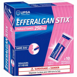 Efferalgan Stix Strawberry 250 mg | 10 Packets of Children's Acetaminophen