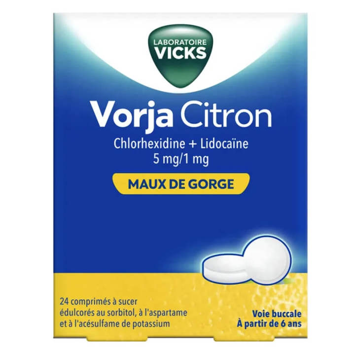 Vicks Vorja Lemon 24 Lozenges | Sore Throat