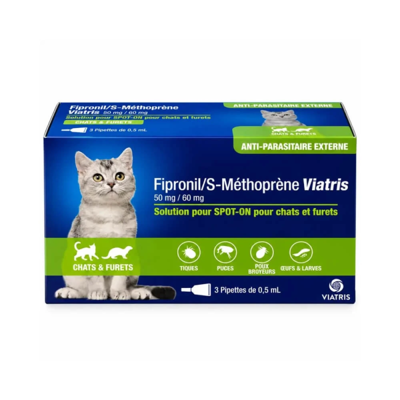 Viatris Fipronil/S-Methoprene for Cats & Ferrets | 3 Pipettes