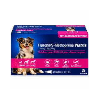 Viatris Fipronil/S-Methoprene for Medium Dogs (10–20 kg) | 3 Pipettes
