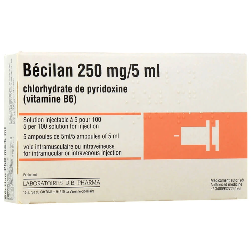 Bécilan 250 mg / 5 ml solution for injection, ampoules | Vitamin B6