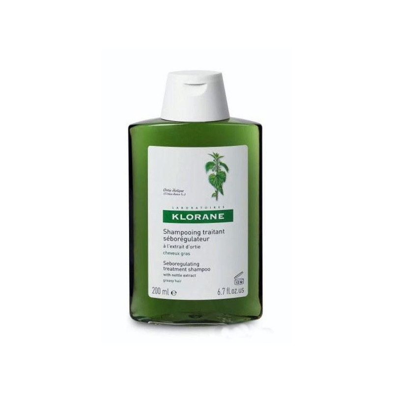 Klorane Sebum Regulator Treatment Shampoo with Nettle Extract. Bottle of 200ml