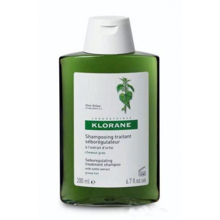 Klorane Shampooing Traitant Séborégulateur à lExtrait dOrtie. Flacon de 200ml