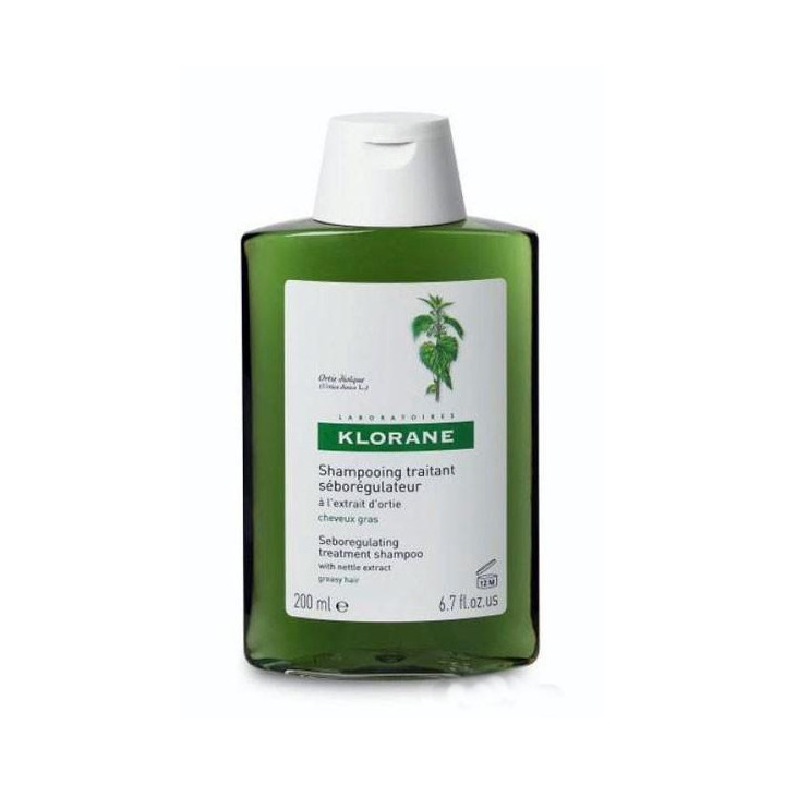 Klorane Shampooing Traitant Séborégulateur à lExtrait dOrtie. Flacon de 200ml