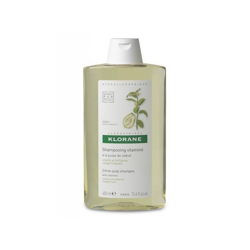 Klorane Shampooing vitaminée à la Pulpe de Cédrat. Flacon de 400ml Klorane Shampooing vitaminée à la Pulpe de Cédrat. Flacon de 400ml