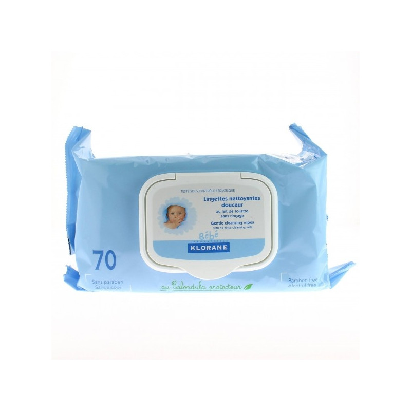 Klorane Bébé Lingettes Epaisses Nettoyantes, 70 lingettes Klorane Bébé Lingettes Epaisses Nettoyantes, 70 lingettes