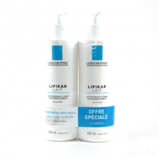 OFFRE SPECIALE La Roche-Posay LIPIKAR lait relipidant corps anti-dessèchement 2x400ML à prix réduit !