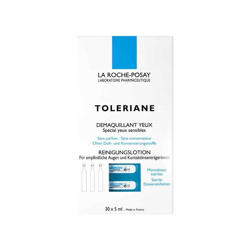 La Roche Posay Toleriane Démaquillant Yeux Sensibles. 30 monodoses de 5ML La Roche Posay Toleriane Démaquillant Yeux Sensibles. 30 monodoses de 5ML