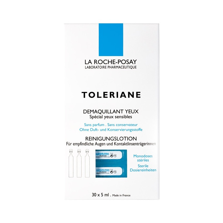 La Roche Posay Toleriane Démaquillant Yeux Sensibles. 30 monodoses de 5ML