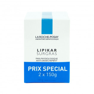 OFFRE SPECIALE La Roche Posay Lipikar Surgras Pain Physiologique Anti-dessèchement. Lot 2x150G