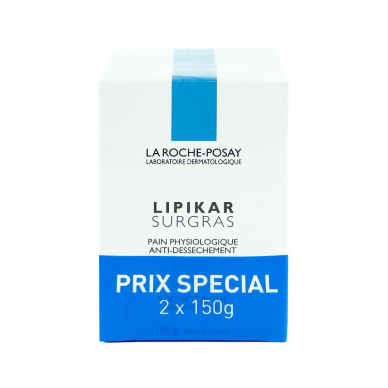 OFFRE SPECIALE La Roche Posay Lipikar Surgras Pain Physiologique Anti-dessèchement. Lot 2x150G