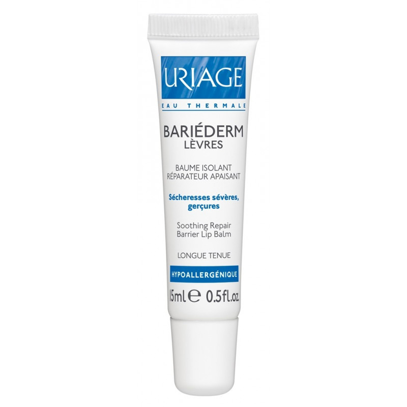 Uriage Bariederm Lips Soothing Repairing Insulating Balm. Tube of 15ML