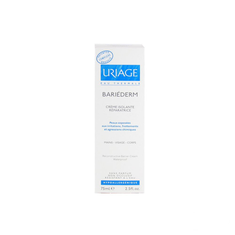 Uriage Bariederm Crème isolante réparatrice - mains visage corps. Tube de 75ML Uriage Bariederm Crème isolante réparatrice - mains visage corps. Tube de 75ML