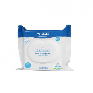 Mustela Baby Face Wipes. Reclosable pack of 25 wipes